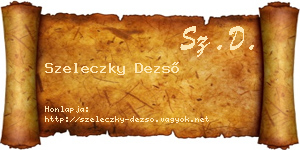 Szeleczky Dezső névjegykártya