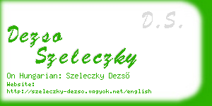 dezso szeleczky business card